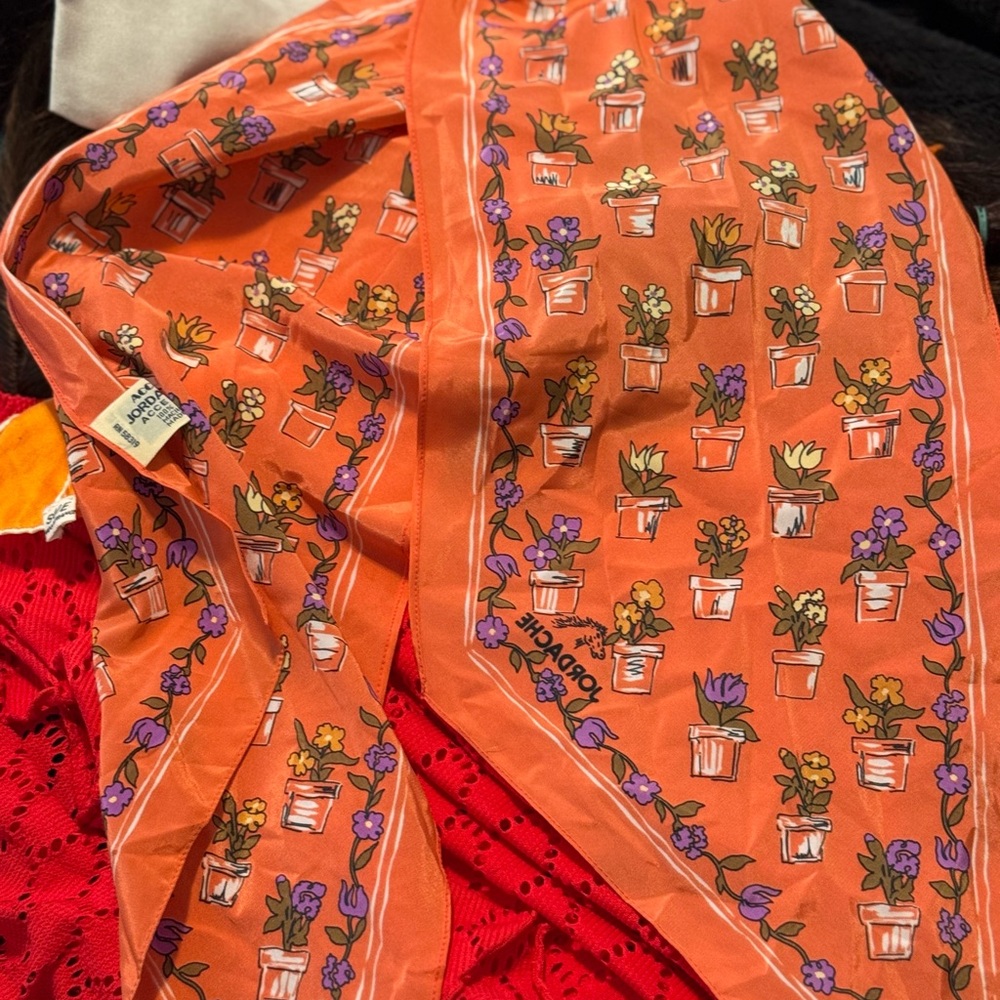 Jordache Orange Floral Scarf